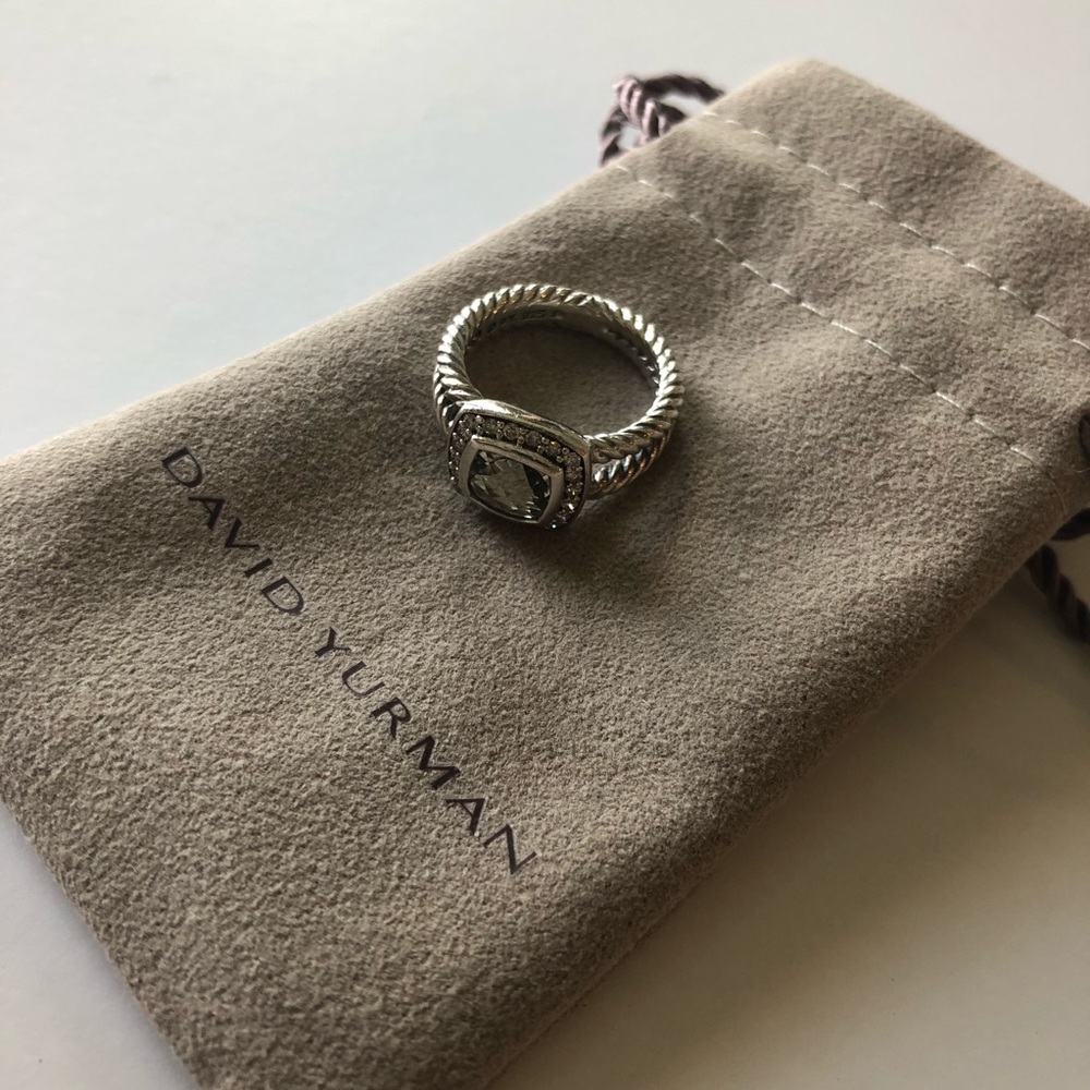 David Yurman Petite Albion Ring Prasiolite size 6